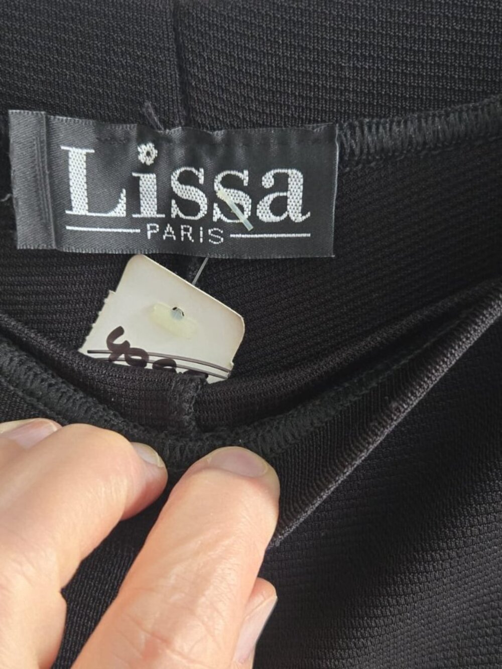 Lissa Paris Black Wide Leg Stretch Pants | Made in France | One Size - Picture 6 of 6